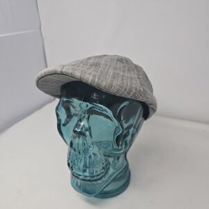 Stetson Gray Linen Driving/Cabbie/Newsboy Hat Large/X-Large Cap w/ Bill Lined